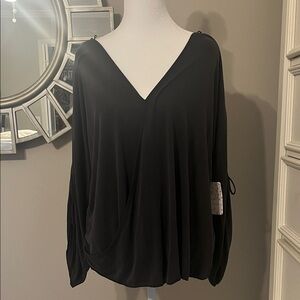 Free People wrap surplice long sleeve blouse
